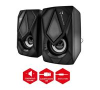 Altoparlanti Gaming TECHMADE, Speaker Nero per Desktop PC e Portatili - 2 Unità