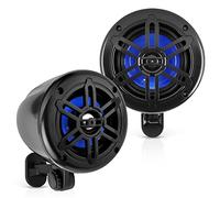 Altoparlanti impermeabili fuoristrada da 10,2 cm, sistema audio da 150 W a 2 vie con staffa girevole a 360°, altoparlante stereo audio esterno completo per moto, ATV, Jeep, barca, include staffe