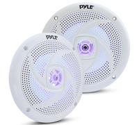 Altoparlanti marini impermeabili a basso profilo, 240 W, 16,5 cm, 2 vie, 1 paio, stile sottile, impermeabili, resistenti alle intemperie, sistema audio stereo per esterni, con luci LED blu