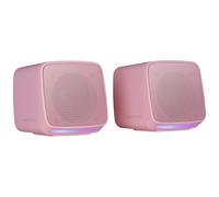 MARSGAMING MS-PRO, Altoparlanti Compatti 10W, RGB Flow Dinamica, Altoparlante PC con Controllo del Volume e Ingresso Jack 3.5mm, Altoparlanti Gaming Compatibili PC/Mac/Smartphone/Tablet, Rosa