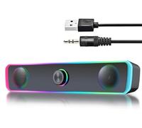 Altoparlanti PC, altoparlanti USB per desktop, soundbar di gioco con luce RGB, connessione Bluetooth&USB, altoparlante cablato da 3,5 mm per monitor, computer portatile, PC