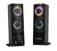 Blow Altoparlante Bluetooth 2 in 1 Altoparlante PC 2.0 con funzione soundbar Retroilluminazione LED RGB Altoparlante stereo 2x3W RMS 2x2 AUX Alimentatore USB da 3,5 mm