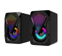 Altoparlanti PC RGB - audio per computer surround, audio desktop portatile | Altoparlante plug and play con subwoofer, connessione portatile alimentata tramite USB, doppio canale
