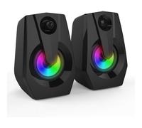 Altoparlanti per computer da gioco, interfaccia audio da 3,5 mm, luci RGB, bassi profondi, alimentazione USB, design drive-by-wire indipendente,