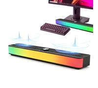 Altoparlanti RGB per PC | Smart RGB PC Soundbar | Gioco wireless portatile TV Speaker per casa, scrivania, feste, Natale, patio, auto, telefono, musica teatro studio