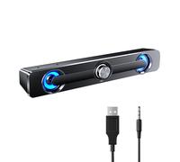Altoparlanti sottili per computer con alimentazione USB, suono stereo silenzioso, suono ad alta fedeltà, fantastico effetto luce LED, ampia