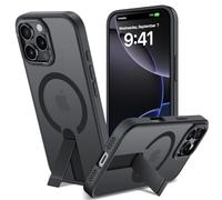 ALTORICO Cover per iPhone 16 Pro Max Compatible avec MagSafe con Cavalletto, Magnetica Custodia con Supporto Regolabile Integrato Integrato Traslucido Posteriore Sottile Antiurto Case, Nero