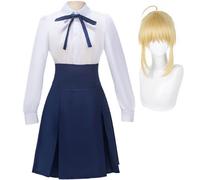 Altria Pendragon - Uniforme scolastica per cosplay | FATE STAY NIGHT Cosplay Uniforme, camicia bianca e gonna, set completo, anime, abbigliamento quotidiano