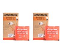 ALTROMERCATO - Caffé Espresso Ginseng - 18 cialde X 7 gr - senza zucchero - con estratto naturale di Ginseng - Cialde biodegradabili (Confezione da 2)