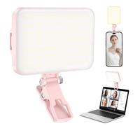ALTSON 60 LED Portatile per Selfie Videoconferenza Illuminazione con Clip e Adattatore Treppiede della Fotocamera, Ricaricabile 2200mAh CRI 97+, 9 Modalità di Luce per Telefono, iPhone, Webcam,