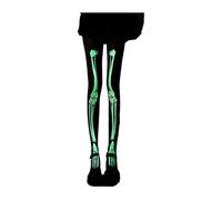Altsuceser Osso Stampa Calze Glow in Dark Halloween Scheletro Donne Collant Fantasma Gamba Contrasto Colore di Notte Luminoso Maglia Sottile, Verde, S