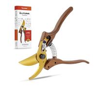 Altuna TR10 - Forbici da Giardino Professionali 21CM - Lama SK5 con Rivestimento in Titanio - Taglio Bypass Preciso - Manici Ergonomici in Legno - Ideale come Regalo - Scatola Inclusa