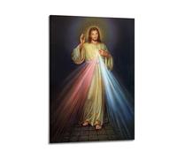 ALTUY Poster artistico moderno su tela con Gesù Cristo divina misericordia religiosa, poster decorativo su tela, 50 x 75 cm