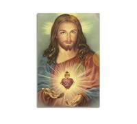 ALTUY Poster su tela, motivo: Gesù religioso, moderno, con divina misericordia cattolica, Gesù sacro cuore, decorativo, 40 x 60 cm