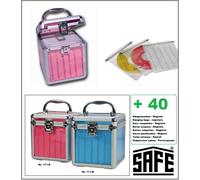 ALU CD Valigia Acrilico Blu Star Safe 171-B 40 Attaccatura Borsa Per 80 DVD