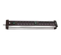 Alu-Line Multipresa 12 Prese Doppio Interruttore Alluminio 1391005012