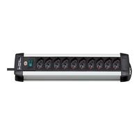 Ciabatta Multipresa 3 metri Brennenstuhl Premium-Alu-Line, Elettrica con Interruttore e 10 Prese IT (10/16A), Cavo 3 Metri H05VV-F 3G1,5, Multipresa Robusta e Stabile, Nero (1391005010)