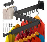 ALU pieghevole. Stand da parete per asciugare la biancheria 127 cm Nero