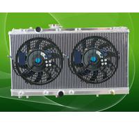 Alu Radiator+FAN For Toyota Paseo Tercel EL44 EL54 EL45 TERCEL 2R AT/MT 91-99