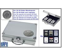 ALU valigetta monete DDR Per 72 Leuchtturm quadrum Capsule Numismatiche 50x50 MM