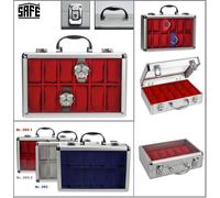 ALU Valigetta Orologi Classico Argento 12 scomparti Rosso Safe 265-1 280x200x80