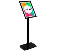 Aluanz Supporto Informativo Nero - Espositore A3, Piantana in Alluminio, Supporto Girevole per Presentazioni, Porta Poster Verticale e Orizzontale, Porta Manifesti - 420 x 297 mm