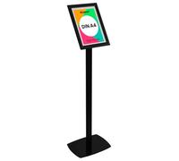 Aluanz Supporto Informativo Nero - Espositore A4, Piantana in Alluminio, Supporto Girevole per Presentazioni, Porta Poster Verticale e Orizzontale, Porta Manifesti - 210 x 297 mm