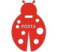 Alubox 08MIAPLCOCCIRO Frontale Intercambiabile per Cassetta Postale MIA con Disegno Coccinella, Rosso