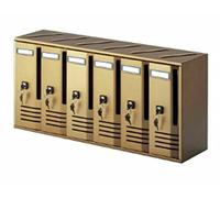 ALUBOX CASSETTA POSTALE BUCA LETTERE 6POSTI CASELLARIO BRONZO VERTICALE 62x17x30