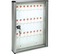 ALUBOX Bacheca Portachiavi Da Parete In Alluminio 30X5X14 Cm Porta Chiavi Da Muro Per Casa Interno O Esterno Protetto Made In Italy Con 24 Ganci Numerati (ARGENTO METALLIZZATO)