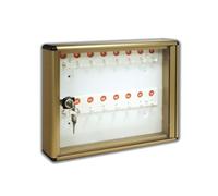 ALUBOX Bacheca Portachiavi Da Parete In Alluminio 30X5X14 Cm Porta Chiavi Da Muro Per Casa Interno O Esterno Protetto Made In Italy Con 16 Ganci Numerati (BRONZO)