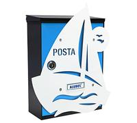 Alubox Barca a Vela Cassetta Postale Mia con Sportello, Multicolore