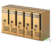 ALUBOX CASSETTA BLOCCHIERA POSTALE POSTA CASELLARIO 5 POSTI BRONZO 52x17x30h