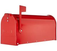 ALUBOX Cassetta Posta Americana 22X17X48 Cm Cassetta Postale In Lamiera Zincata Cassetta Postale Da Esterno Formato Rivista Con Bandierina (ROSSO)