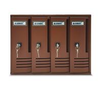 Alubox Cassetta posta condominiale 4 p (42x17,5x30cm) CUBO Ruggine 20C4RU