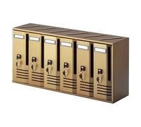 ALUBOX CASSETTA POSTALE BUCA LETTERE 6POSTI CASELLARIO BRONZO VERTICALE 62x17x30