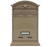 ALUBOX Cassetta Postale Da Esterno 42X27X8,5 Cm Cassetta Posta In Acciaio Zincato Resistente alle Intemperie e Durevole Nel Tempo Cassette Postali Per Esterno Serratura Antiscasso (SABBIA)
