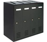 ALUBOX CUBO Cassette Postali Condominiali 5 Posti 53X38,5X25 Cm In Lamiera Zincata Cassetta Postale Condominiale Orizzontale Da Esterno E Interno Protetto (ANTRACITE)