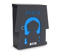 Alubox Cuccia Cassetta Postale Mia con Sportello, Multicolore, Set di 2 Pezzi