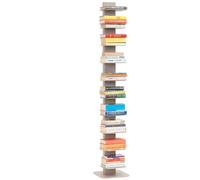 ALUBOX DEMETRA Libreria Verticale A Colonna Da Terra Autoportante 167X30X30 Cm Libreria Salvaspazio Scaffale In Alluminio E Lamiera Zincata Salvaspazio 16 Kg Con 10 Mensole Da 17X23 Cm (SABBIA)