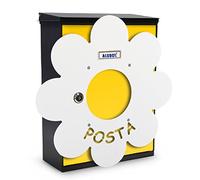 Alubox Margherita Cassetta Postale Mia con Sportello, Multicolore, Set di 2 Pezzi