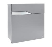 ALUBOX NETTUNO Cassetta Postale Da Esterno Moderna Con VANO XL PER PACCHI DI PICCOLE E MEDIE DIMENSIONI 37x37x11 CM Cassetta Posta Con Portanome da Incedere (ARGENTO)