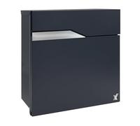 ALUBOX NETTUNO Cassetta Postale Da Esterno Moderna Con VANO XL PER PACCHI DI PICCOLE E MEDIE DIMENSIONI 37x37x11 CM Cassetta Posta Con Portanome da Incedere (ANTRACITE)