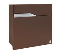 ALUBOX NETTUNO Cassetta Postale Da Esterno Moderna Con VANO XL PER PACCHI DI PICCOLE E MEDIE DIMENSIONI 37x37x11 CM Cassetta Posta Con Portanome da Incedere (RUGGINE)