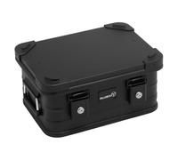 Alubox Scatola in alluminio con serratura E18-BLACK - Scatola in alluminio premium 18 litri - Coperchio con angoli in alluminio pressofuso e guarnizione in gomma - con serrature - completamente nero