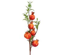 ALUFAB 4 piante artificiali di melograno arancione da 60 cm, frutti finti rami di bacche stelo, fiori autunnali, decorazioni per soggiorno, dormitorio, decorazione natalizia per casa colonica, vaso da