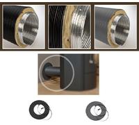 Aluflexrohr Flessibile Isolato Ø 80 MM, 100 MM, 125 MM, Nero/Grigio Rosette