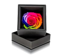 Aluisi Fiori - Rosa Stabilizzata Multicolore in Elegante Cofanetto Nero - Simbolo di Eclettismo e Arte