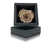 Aluisi Fiori - Rosa Stabilizzata Oro in Elegante Cofanetto Nero - Simbolo di Amore Prezioso ed Evento Prezioso