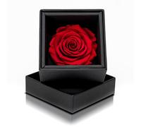 Aluisi Fiori - Rosa Stabilizzata Rossa - Cofanetto Nero - rosa eterna singola perfetta per San Valentino, anniversario, festa della mamma, 8 marzo o come regalo floreale romantico e raffinato.